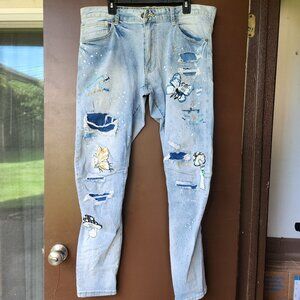 Smoke Rise Spring Painted Jeans W 38 L 34
